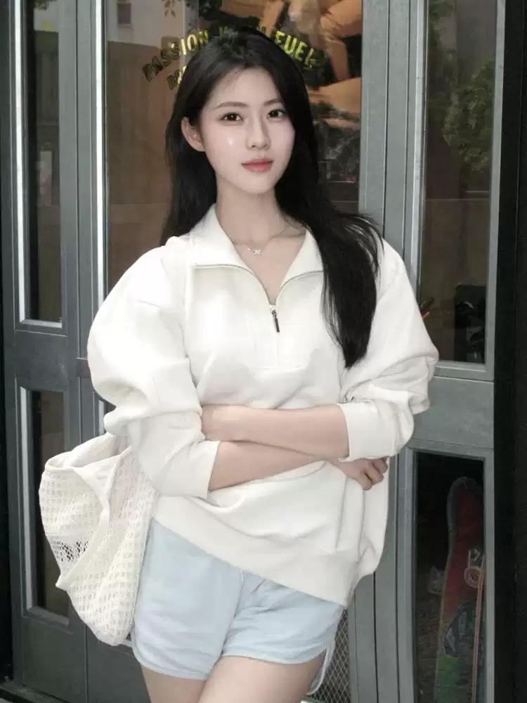 에스파 윈터 티셔츠 긴소매 인스타그램 반집업 빅사이즈 의상 옷 패션 - 상세 이미지 3