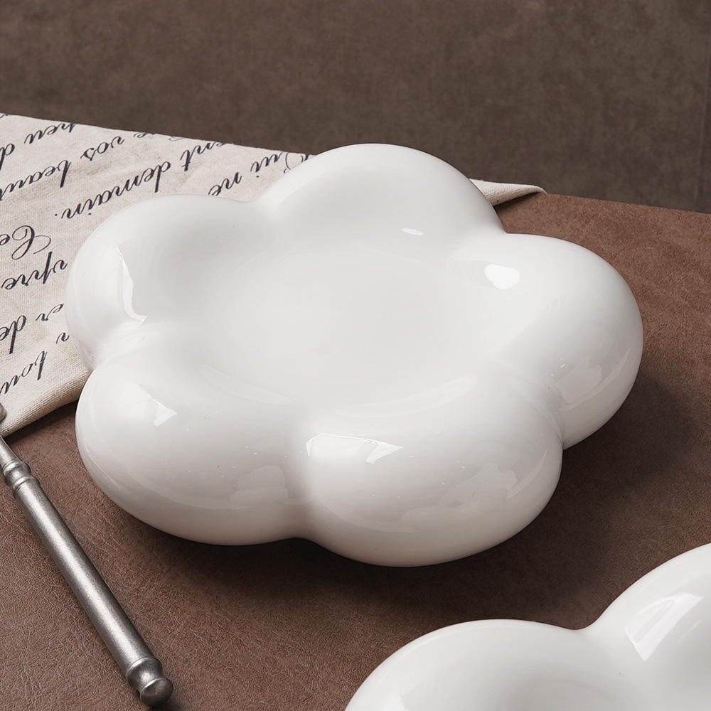 오르드 꽃 접시 카페 파인다이닝 디저트 플레이팅 굽 그릇 1개, 18.5cm - 상세 이미지 2