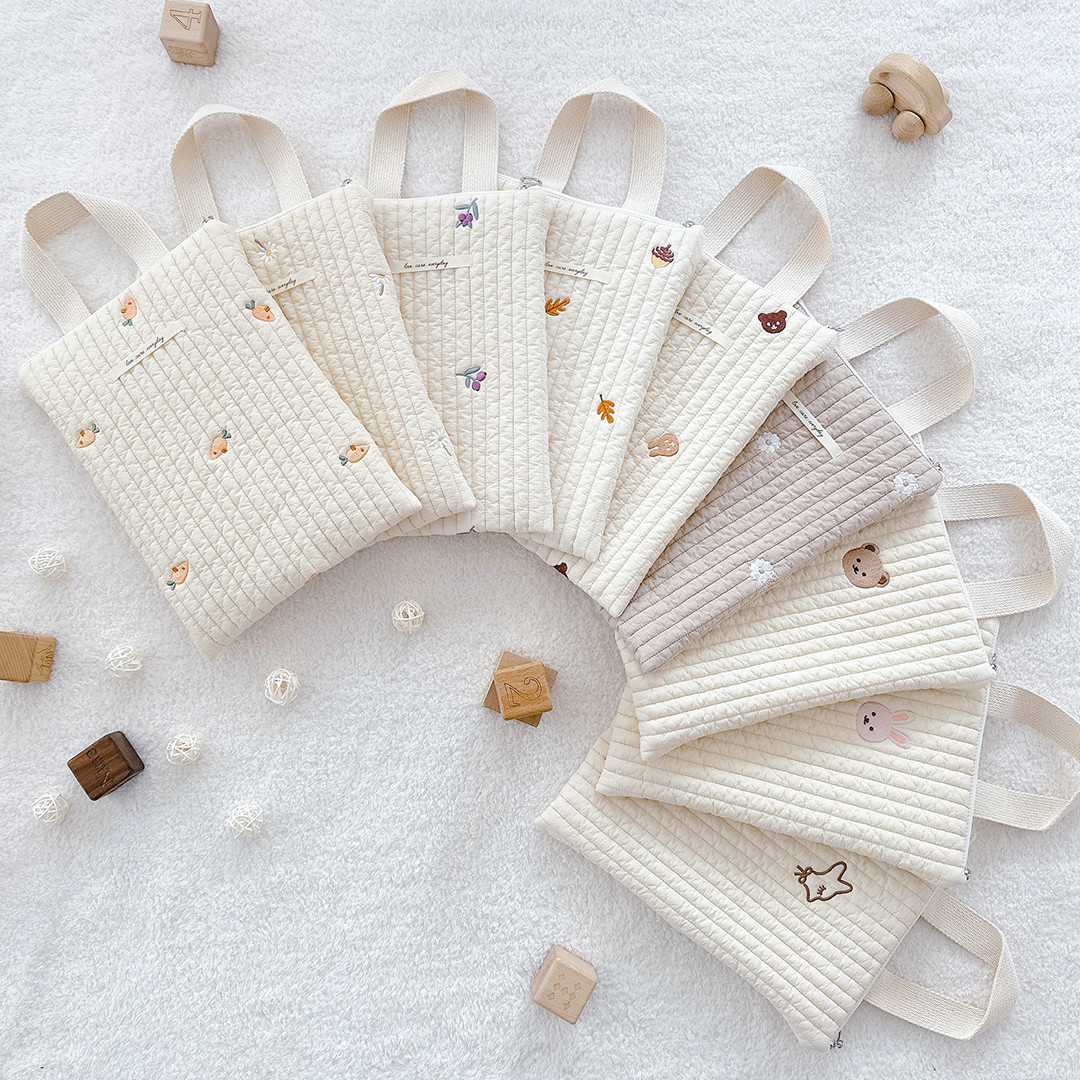 마롤로뜨 100수 누빔 손잡이 파우치 순면 국민 기저귀 가방 아기 미니 이너백 살랑데이지