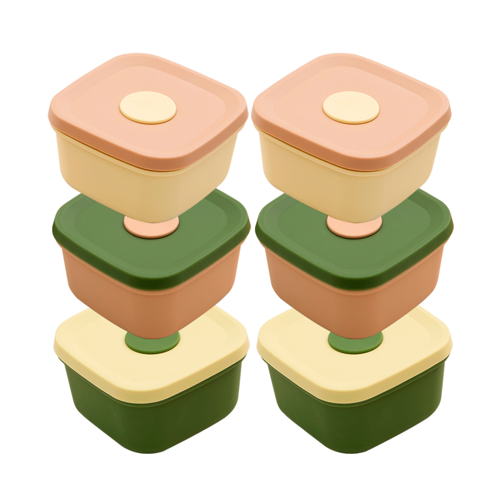 국산 냉동밥 보관용기 실리콘 밥팩 밀폐 소분용기 300ml 6개