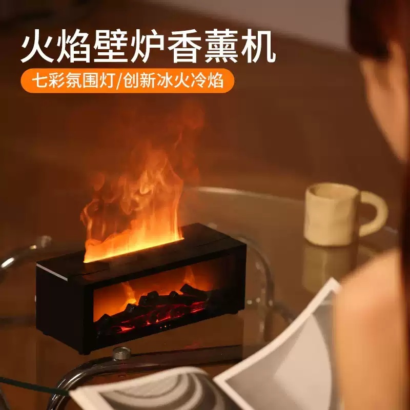 벽난로가습기 미니가습기 조명 무드등 감성 가짜불 인테리어 장식 모닥불 거실 - 상세 이미지 3