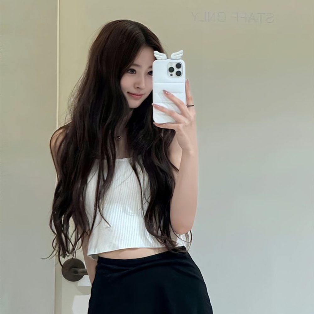 아이폰16 프로 케이스 천사 날개 고양이 귀 에어 범퍼 커버 검은 고양이 귀 (하프백 스타일) 아이폰 15 - 상세 이미지 4