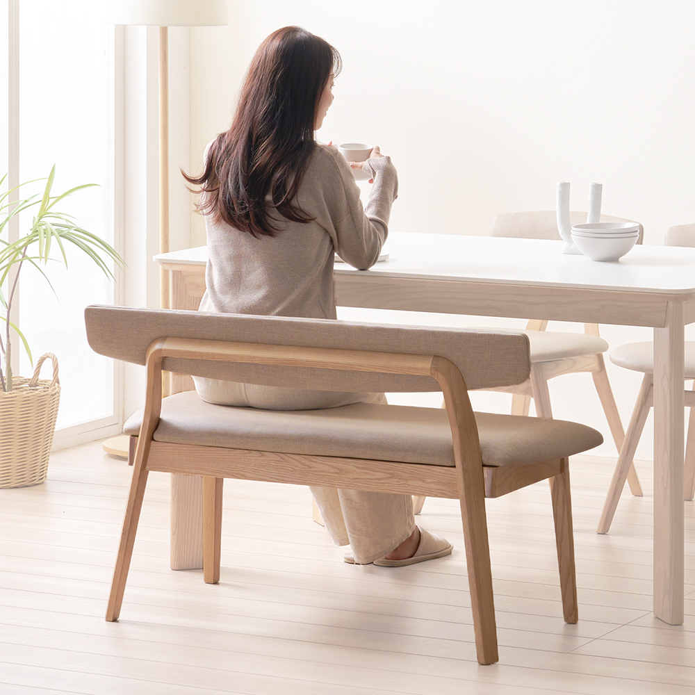 마세린 애쉬 원목 디자인 벤치 카페 식탁 벤치 의자 2인용
