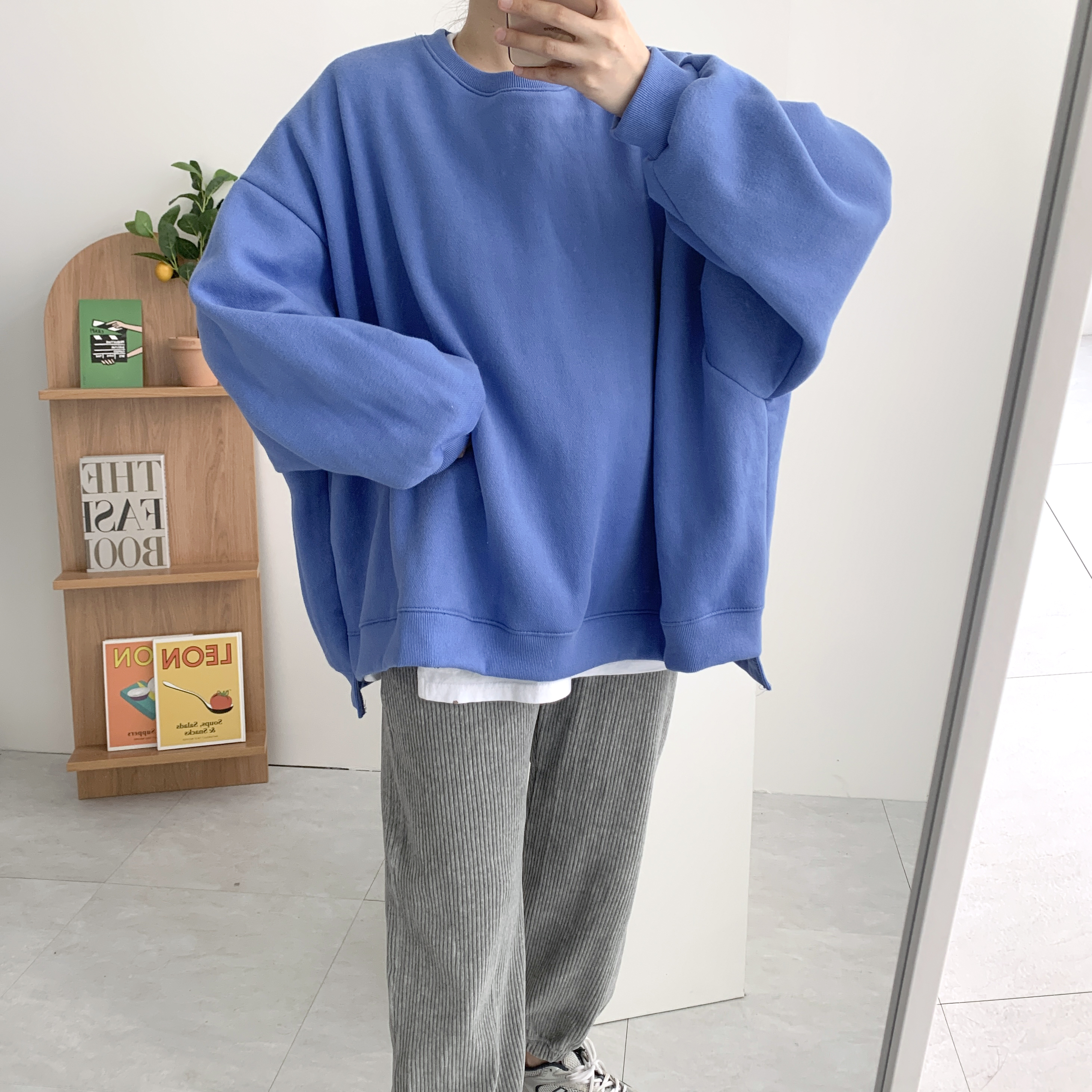 블루 양기모맨투맨 언발맨투맨 임산부맨투맨 - 상세 이미지 2