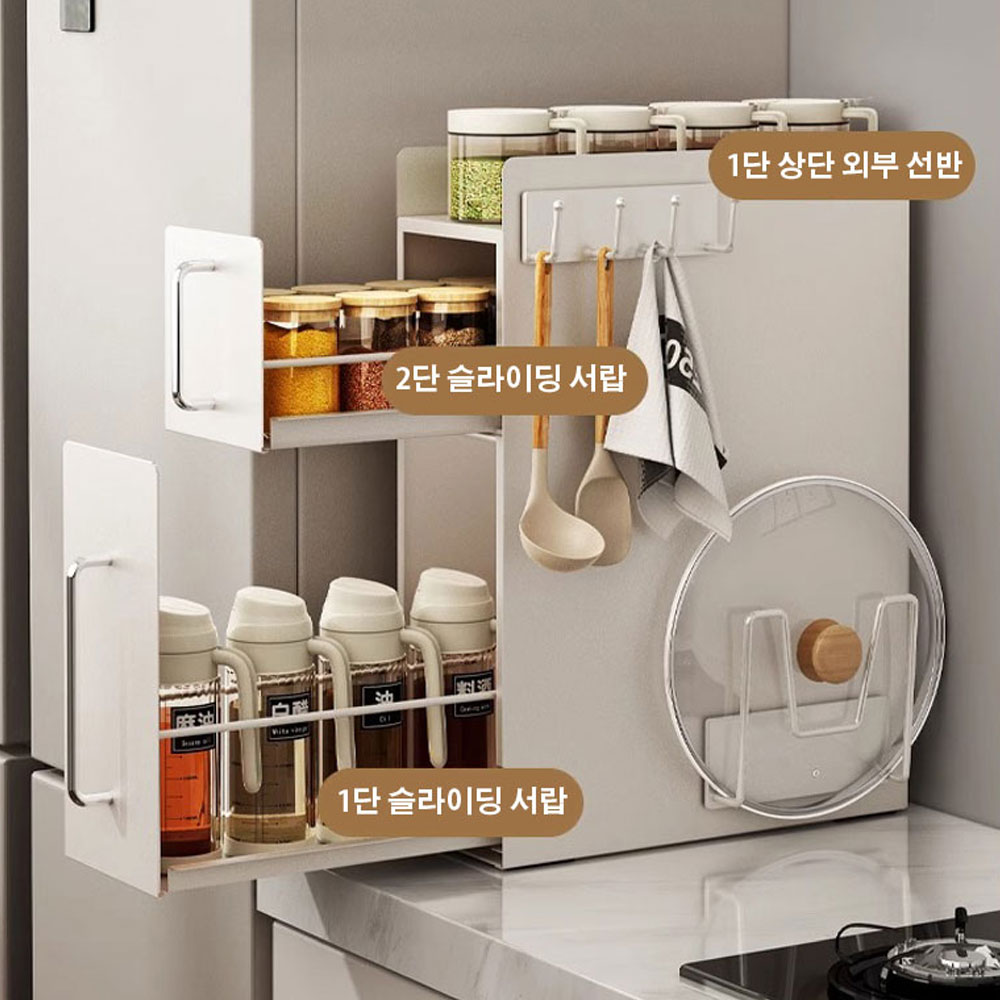 철제 슬라이드 슬라이딩 수납함 서랍장 리빙박스 디귿 약통 정리함 - 상세 이미지 4