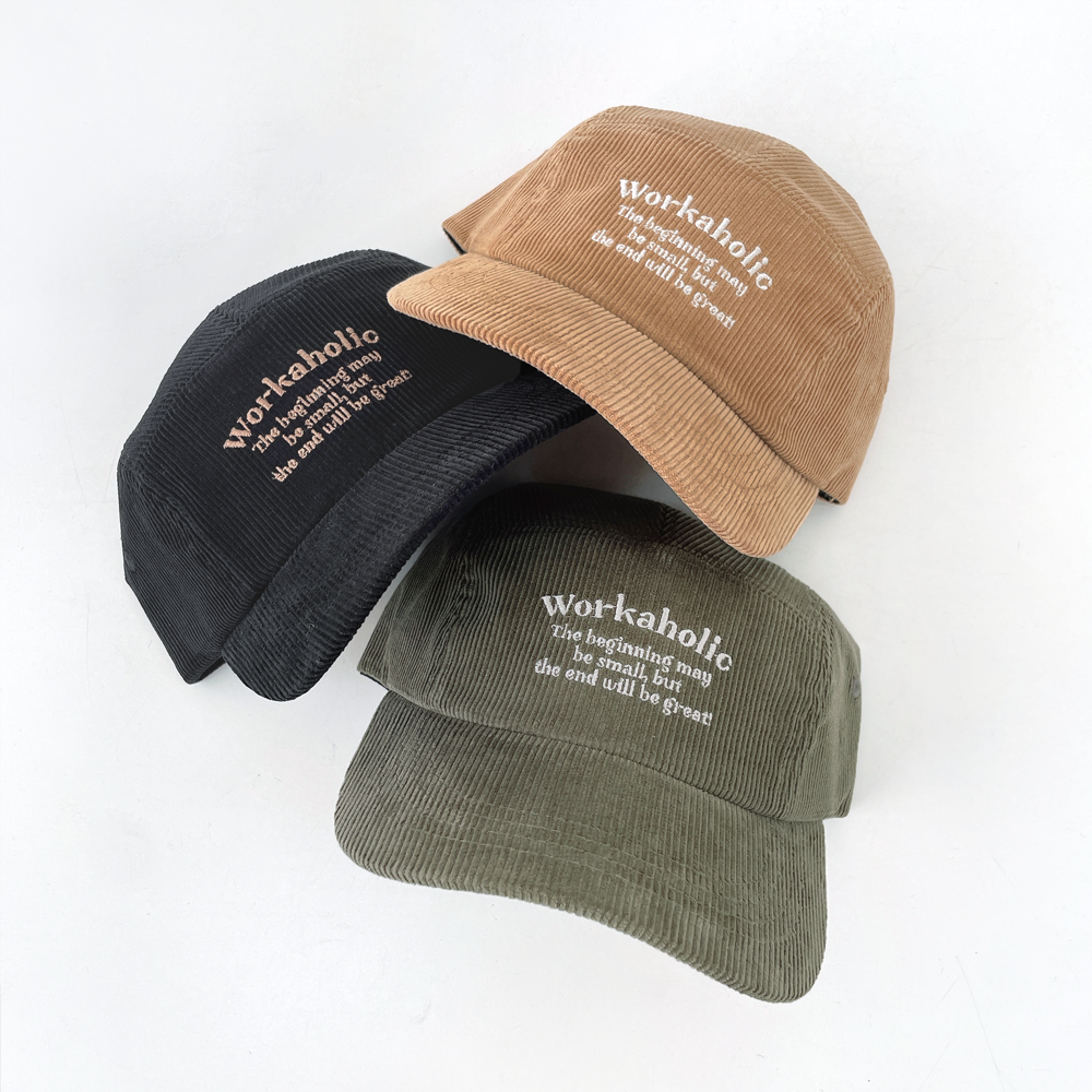 워홀 레터링 코듀로이 골덴 겨울 남자 여자 캠프캡 스냅백 모자