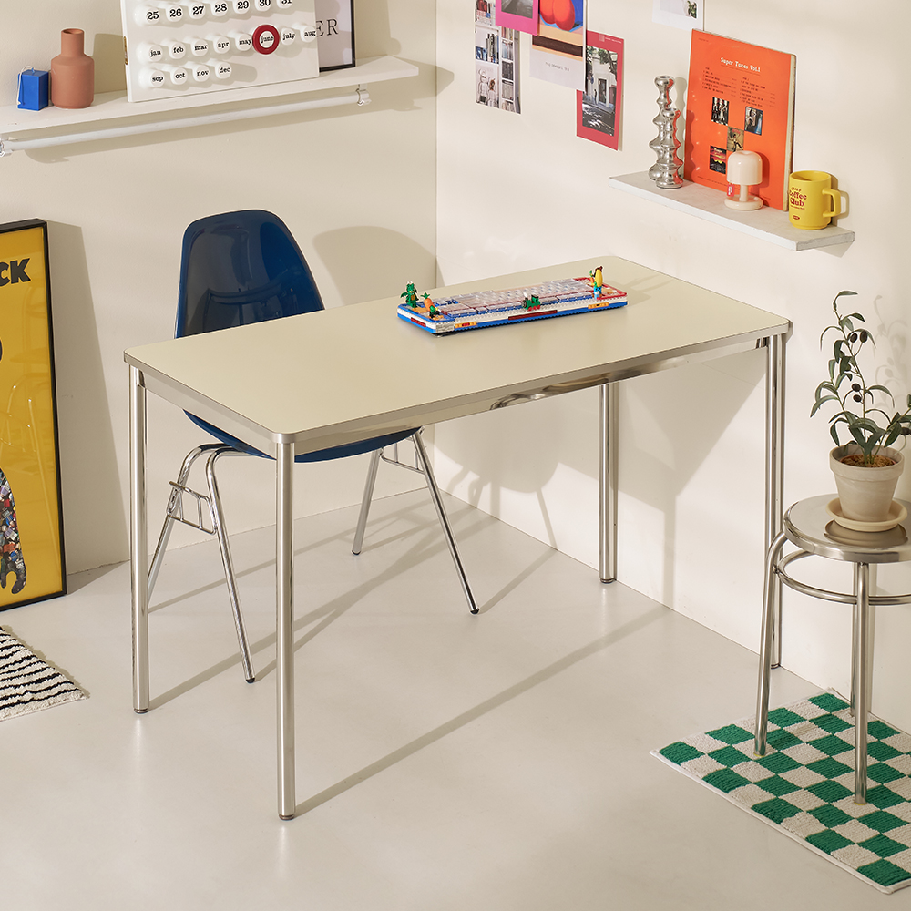 포커스 철제 책상 고등학생 원룸 1200 바닐라크림