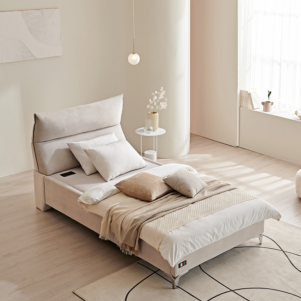 장인가구 온기 아쿠아 패브릭 돌침대 프레임 SS+홍맥반석 온열 보료