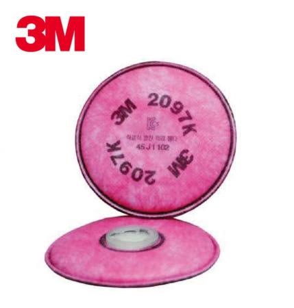 3M 2097K 방진필터 마스크 활성탄 냄새제거 분진 방진 용접흄 산업용