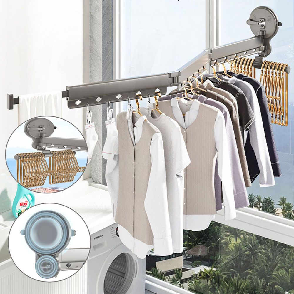 흡착식빨래건조대 공중부양 창문형 아기빨래 신생아 건조대