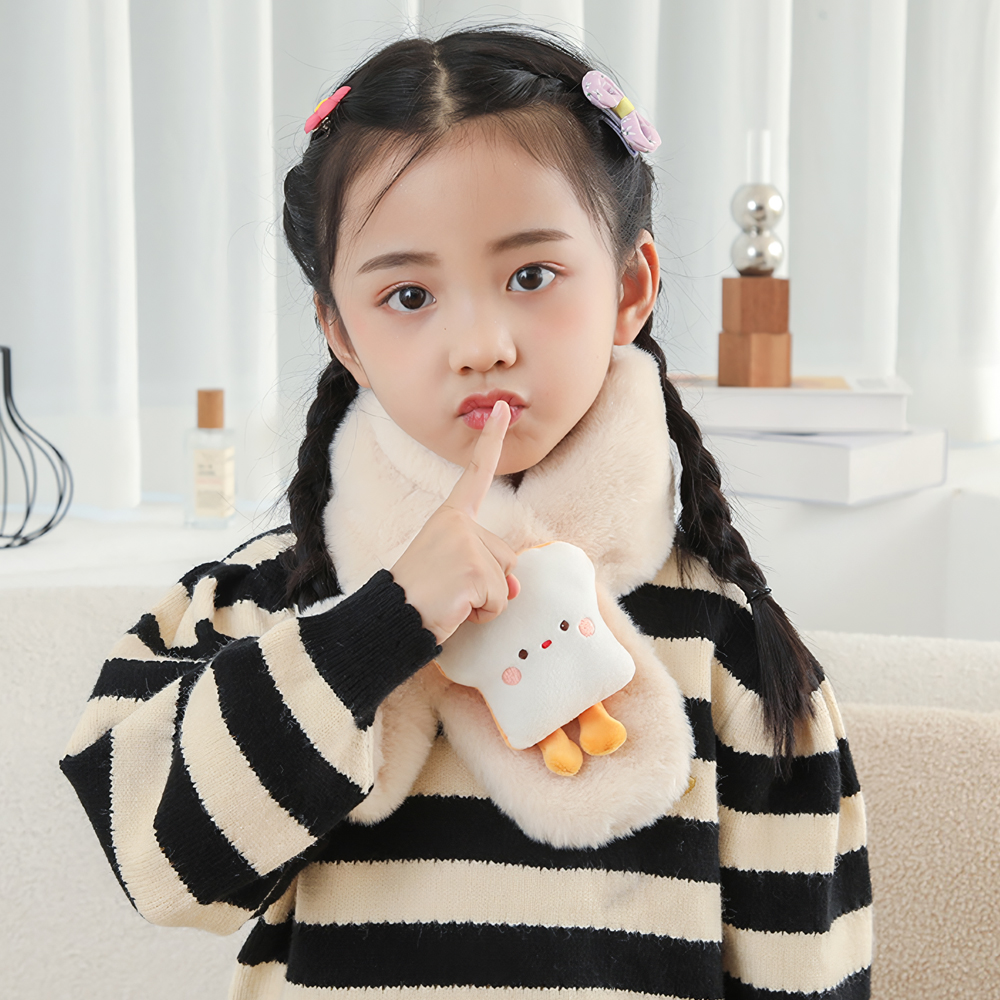 유아 아동 키즈 여아 남아 어린이 초등 학생 주니어 겨울 털 방한 머플러 목도리 캐릭터 - 상세 이미지 3