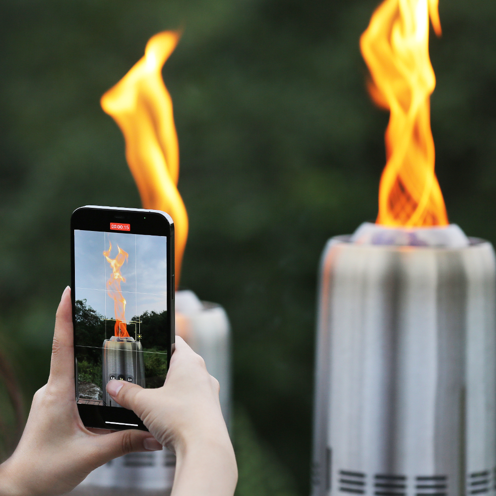 꾸버스 토네이도 화로대 캠핑 이중연소 회오리 불멍 BBQ 화로 휴대용 테이블 바베큐그릴 M