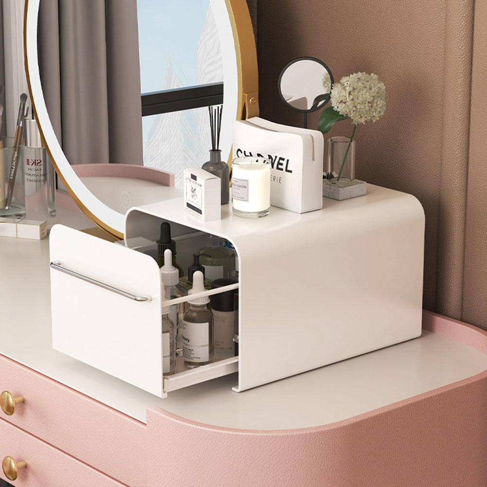 철제 슬라이딩 슬라이드 수납함 서랍장 디귿 수납함 소형 화이트