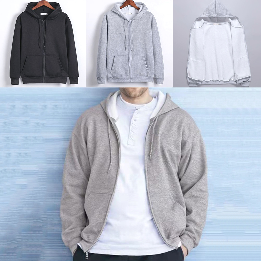 남녀 기모 후드티 간절기 내추럴 집업 모자티 경량 무지 자켓 - 상품 이미지