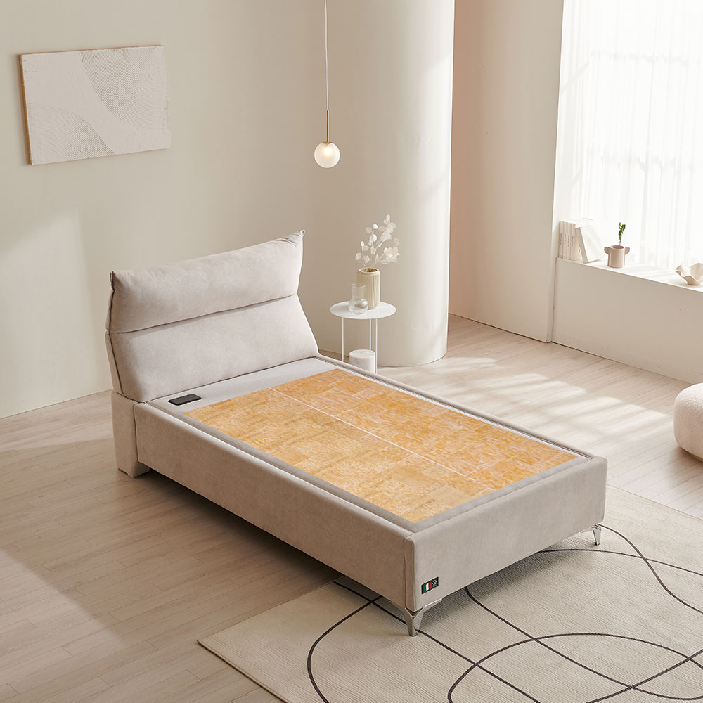 장인가구 온기 아쿠아 패브릭 돌침대 프레임 SS+황옥 온열 보료