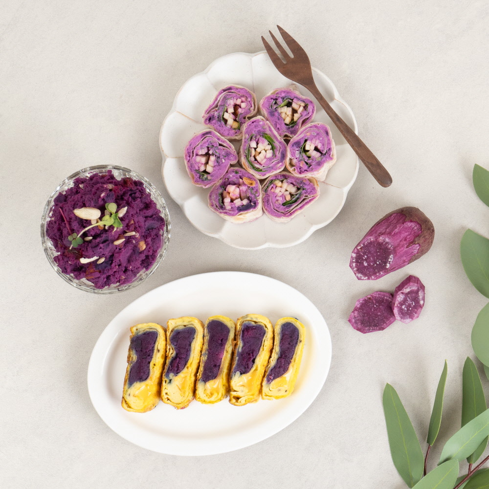 담백한 [ 찐 자색고구마(냉동) 1kg ] 안토시아닌 적색 고구마 퓨레 - 상세 이미지 2