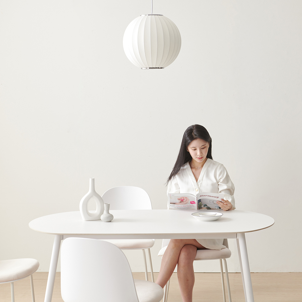 아이린 1400 4인용 포세린 타원형 라운드 화이트 통 세라믹 식탁 테이블 세트