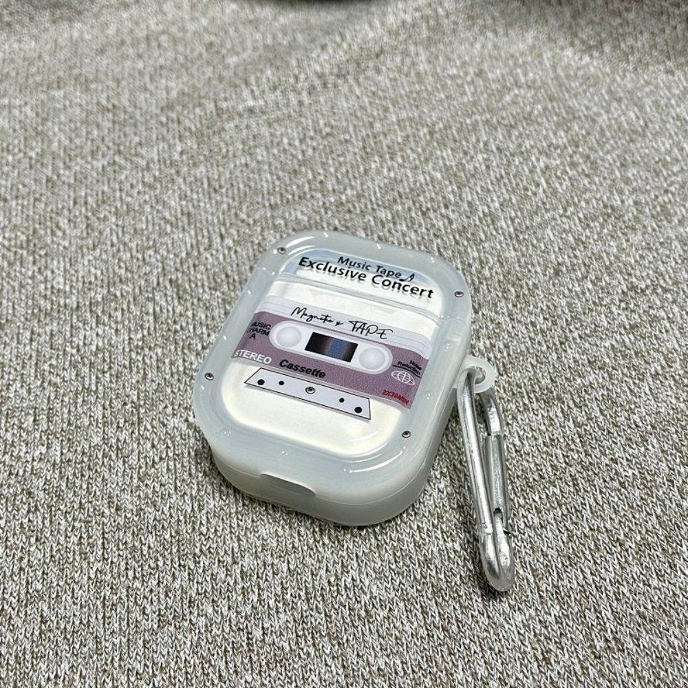 에어팟 4세대 보호 케이스 레트로 테이프 테마 반투명 커버 AirPods Pro/Pro 2세대 반투명 테이프 + 펜던트 - 상세 이미지 5