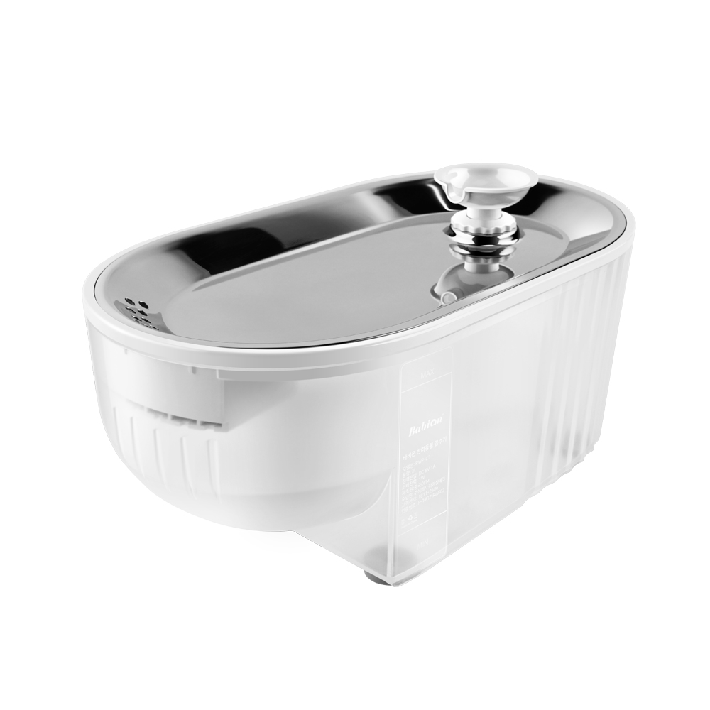 바비온 강아지 고양이 저소음 정수기 친환경 스테인레스 급수기 수반 물그릇 RWF-C3