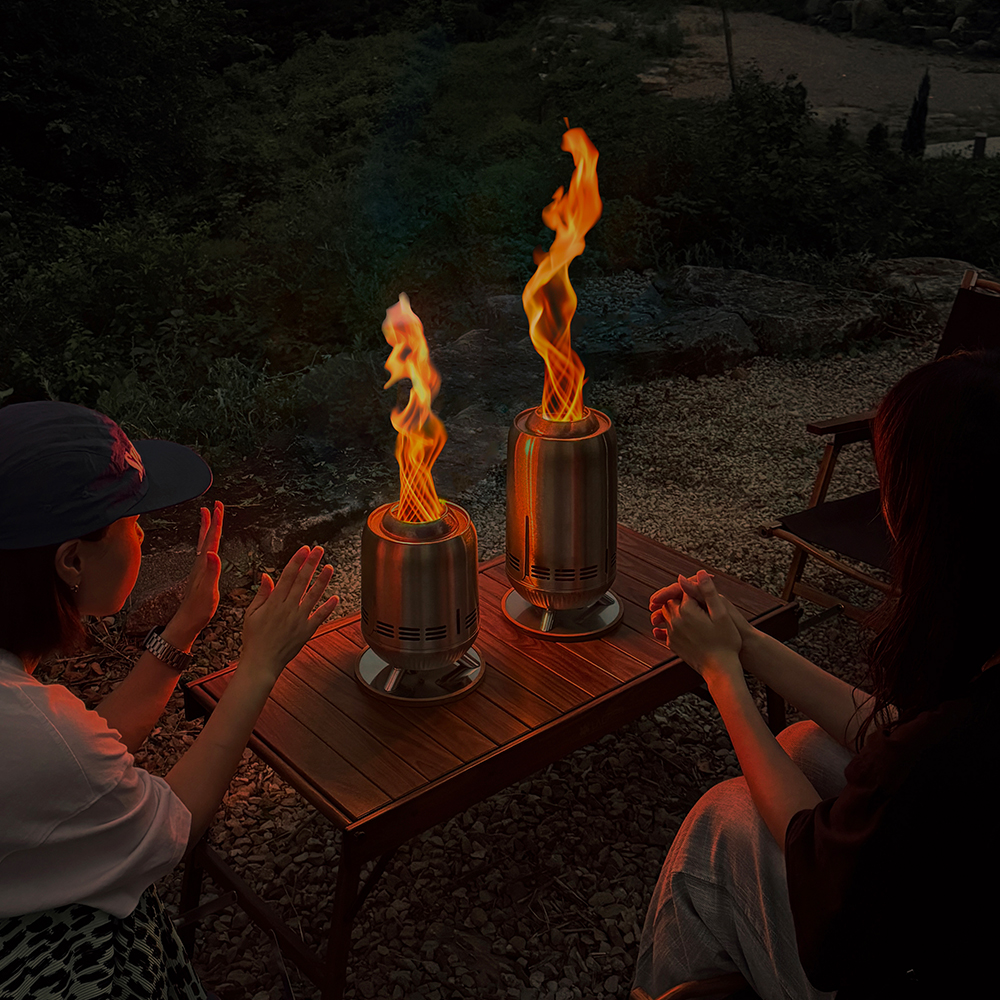 꾸버스 토네이도 화로대 캠핑 이중연소 회오리 불멍 BBQ 화로 휴대용 테이블 바베큐그릴 M