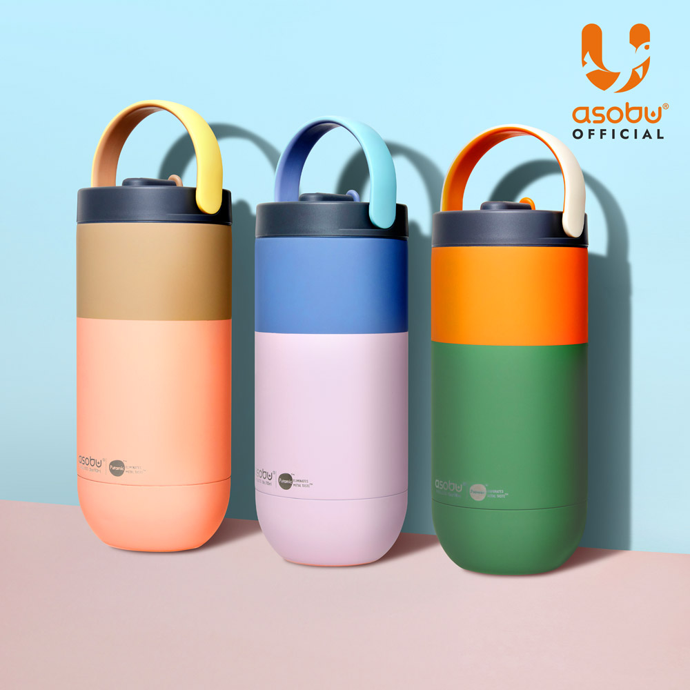 아소부 스테인레스 보온보냉 빨대 대용량 세라믹 텀블러 오르빗 900ml, 파스텔그린 - 상세 이미지 5
