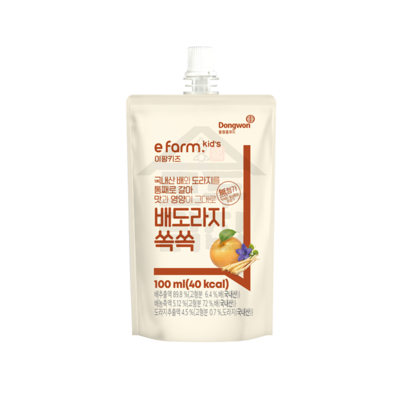 동원홈푸드 이팜키즈 쏙쏙 주스 100ml 아이간식 딸기 사과 포도 배도라지 샤인머스켓 유치원 어린이집 - 상세 이미지 5