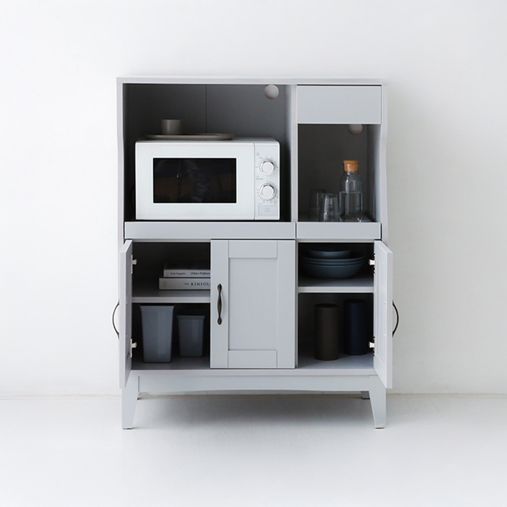 펨바 렌지대 수납장 6058H 840mmx390mmx1090mm, 2단, 라이트그레이 1121.6370 - 상세 이미지 3