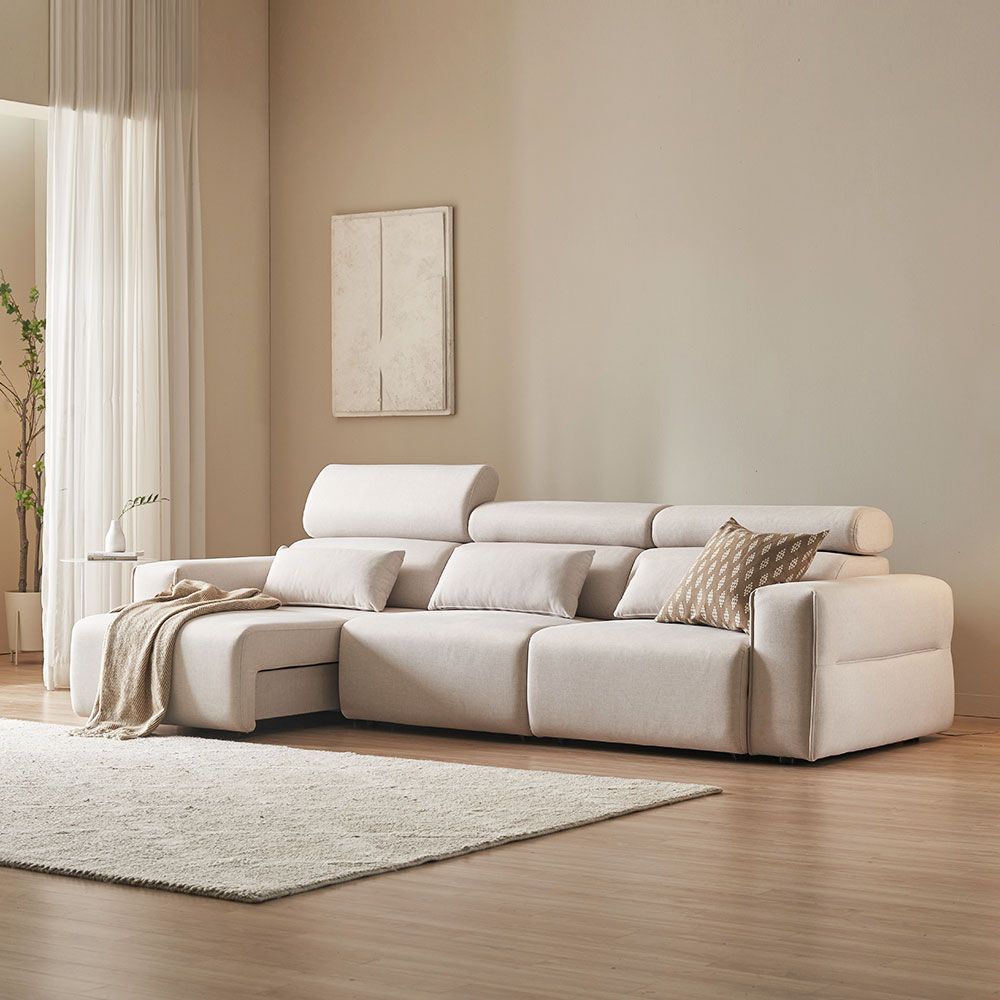 장인가구 조디 4인용 전동 모션 슬라이딩 무빙 확장형 슬라이드 리클라이너 패브릭 소파