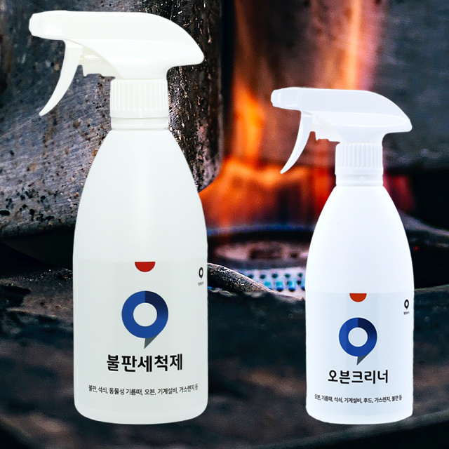 불판세척제 1개 + 오븐크리너 1개 주방후드 기름때제거 가스렌지 기계설비 동물성기름때
