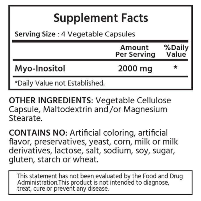신제품! 마이라이프 내추럴스 미오-이노시톨 2000mg 120야채캡슐 - 상세 이미지 2