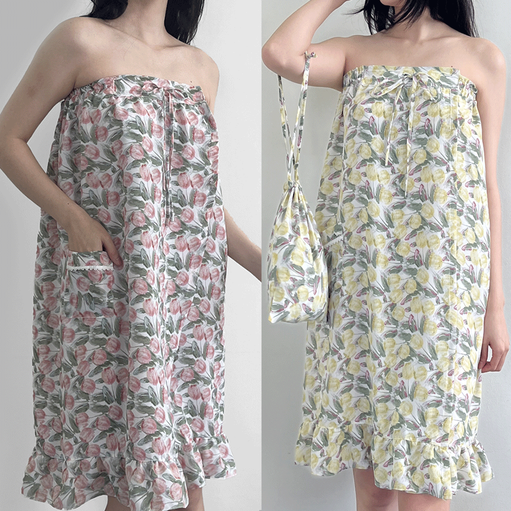 스타니 골프 샤워가운 목욕 슬립웨어 랩 고급 까운 NEW 튜울립