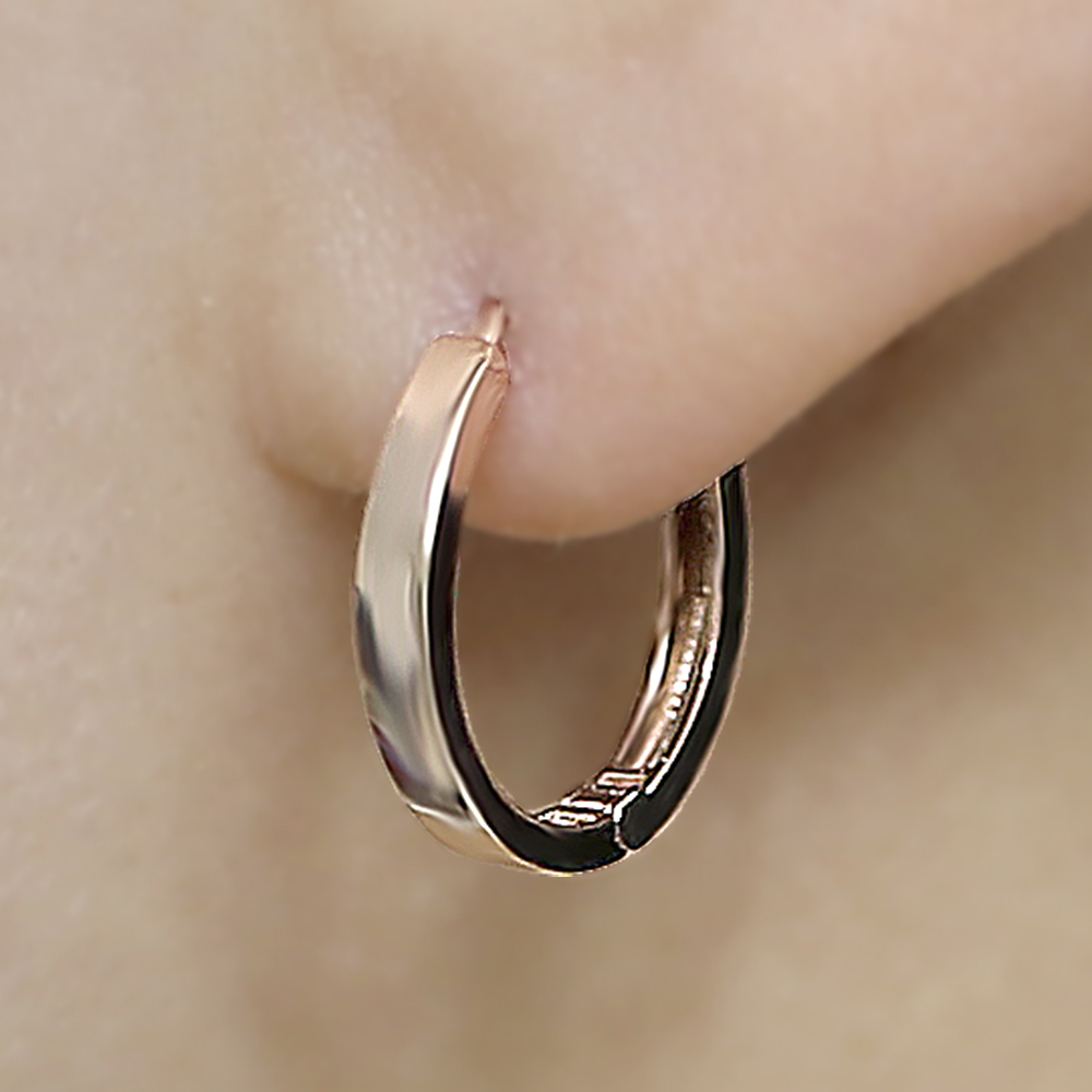 원터치링귀걸이 14케이 18k 여자 명품 데일리 귀고리 기본 금 링 귀걸이 - 상품 이미지