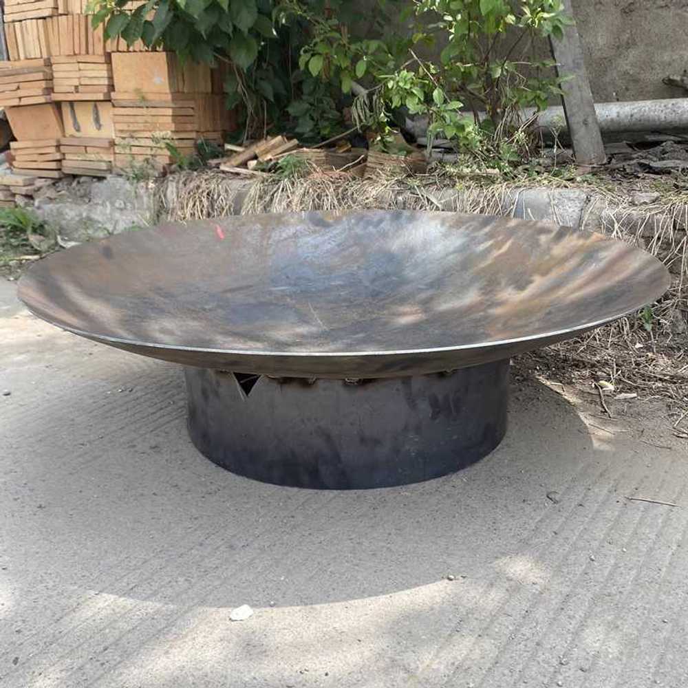 캠프파이어 불멍 화로대 초대형 파이어피트 무쇠 그릴 얕은 원형 60cm - 상품 이미지