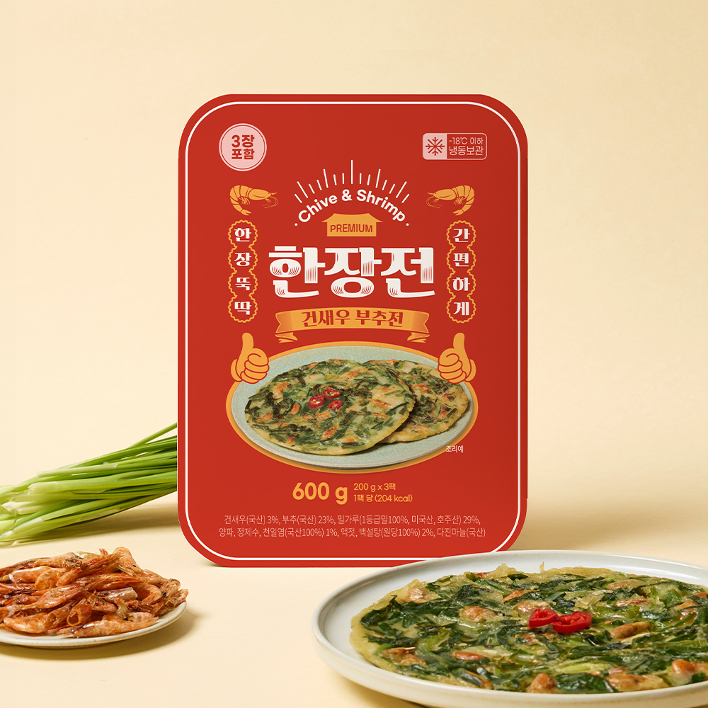 한장전 한장 뚝딱 간편하게 호박전 참쑥전 건새우부추전 600g 플레인전 1,600g - 상세 이미지 4