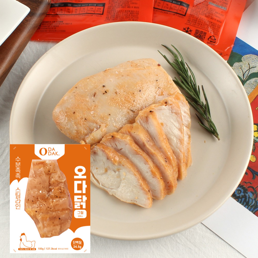 오다닭 스팀 저염 닭가슴살 100g 18종 (총30팩) 소스 냉동
