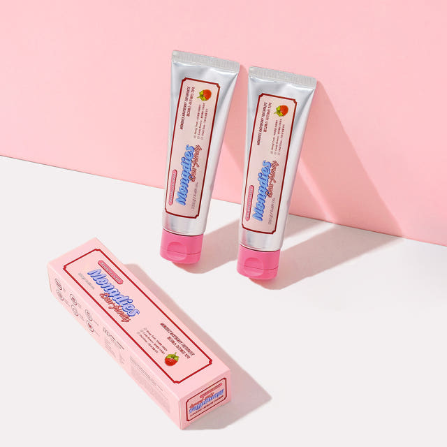 1+1 치약을 못 뱉는 아기용 몽디에스 무불소 라즈베리 베이비 치약