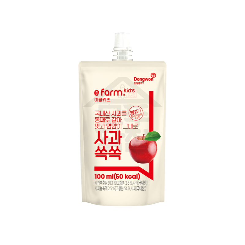 동원홈푸드 이팜키즈 쏙쏙 주스 100ml 아이간식 딸기 사과 포도 배도라지 샤인머스켓 유치원 어린이집 - 상세 이미지 3