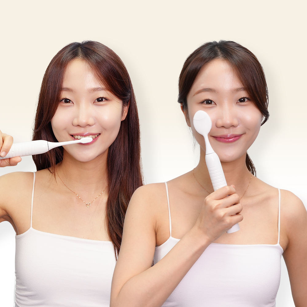 닥터체크 2in1 저자극 멀티클린 음파 전동칫솔 진동칫솔 자동 진동클렌저 잇몸케어