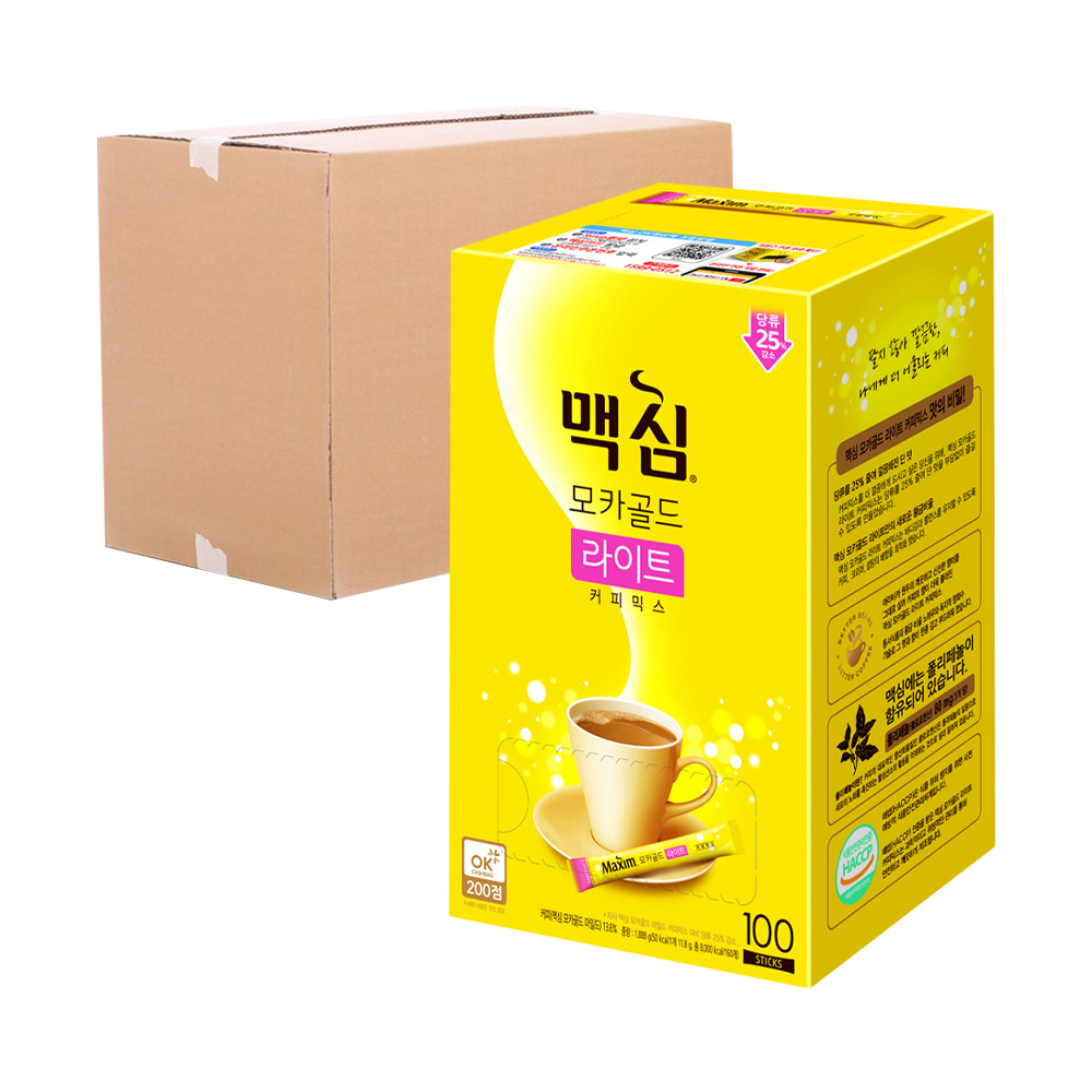 [무료배송] 동서 맥심 모카골드 라이트 커피믹스 100T 8입 코스트코 트레이더스 식당 식자재마트 : 영춘권