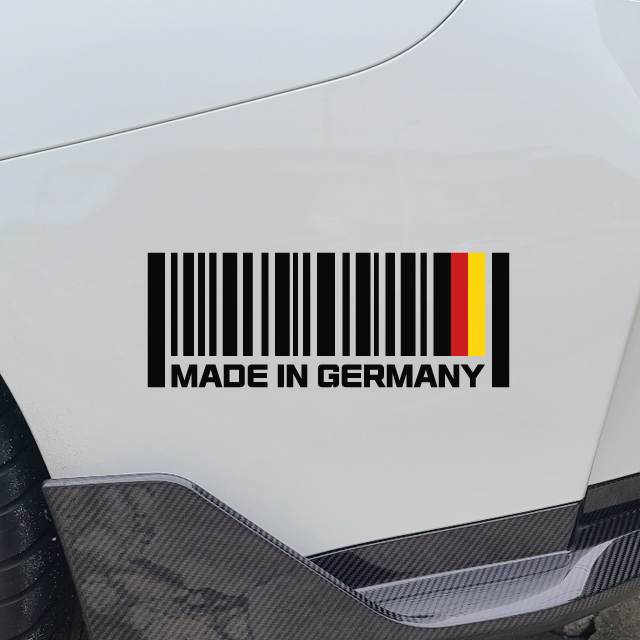 바코드 메이드인독일국기 스티커 BMW 벤츠 아우디 데칼 100x37mm - 상품 이미지