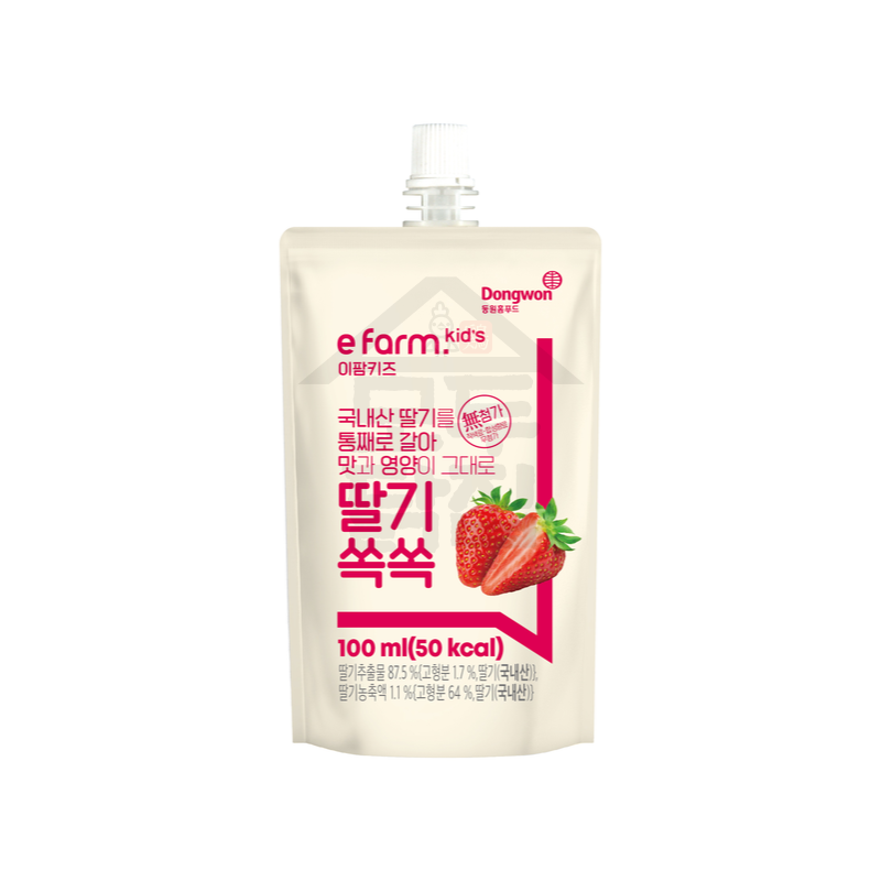 동원홈푸드 이팜키즈 쏙쏙 주스 100ml 아이간식 딸기 사과 포도 배도라지 샤인머스켓 유치원 어린이집 - 상세 이미지 2