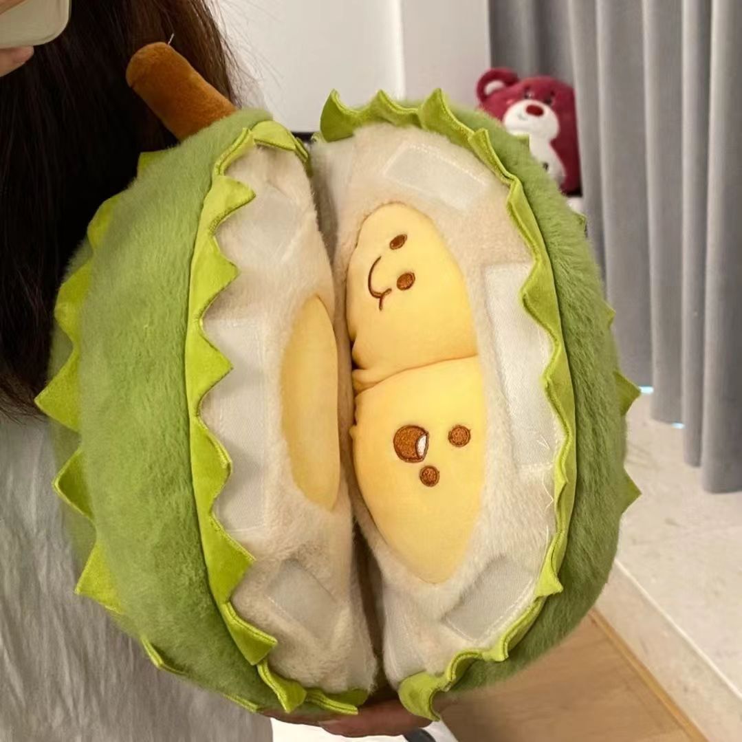 두리안인형 쿠션 애착인형 과일 선물 장식 귀여운 베개 - 상품 이미지