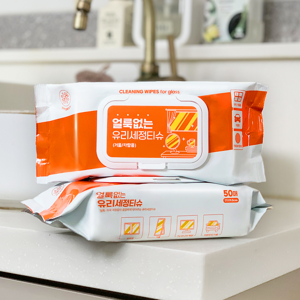 아이프리 얼룩없는 유리 거울 세정티슈 50매 3팩