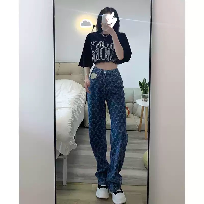 뉴진스 다니엘 바지 팬츠 공항패션 프린트 데님 의상 옷 패션 - 상세 이미지 5