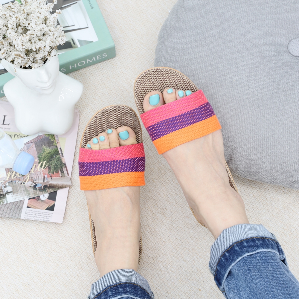 커플 여름슬리퍼 여성 남성 왕골 라탄 슬리퍼 발편한 실내화 삼선 여성001