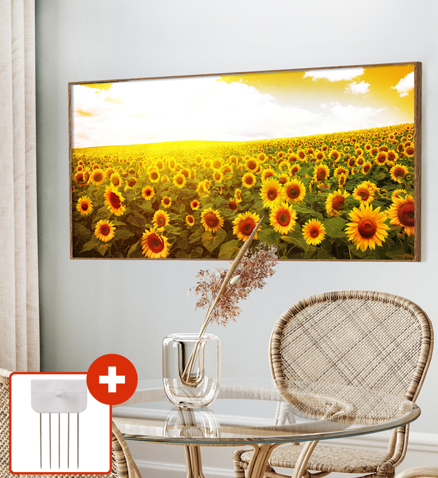해바라기 그림 액자 거실 풍수 사무실 인테리어 개업 집들이 선물 금전운 충전80x40cm 제품 이미지