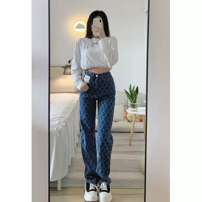 뉴진스 다니엘 바지 팬츠 공항패션 프린트 데님 의상 옷 패션 - 상세 이미지 4