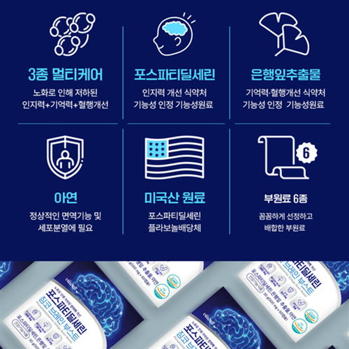 비웰 포스파티딜세린 징코 60캡슐 3박스 3개월 PS 인지력 기억력 혈행 면역력 은행잎 - 상세 이미지 3