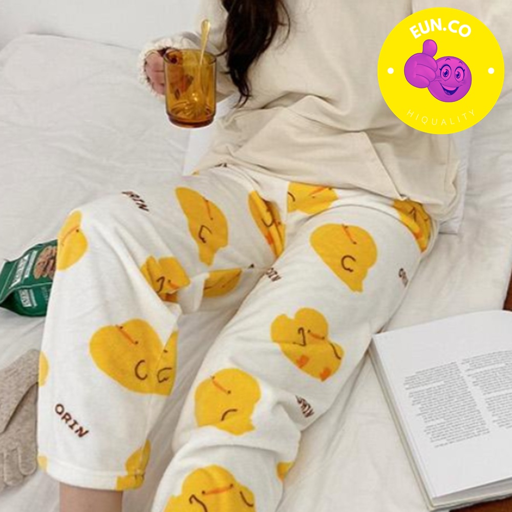 두꺼운 수면 팬츠 청소년 여성용 실내복 꿀잠 폴리에스테르 - 상품 이미지