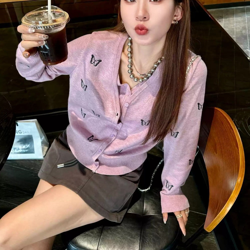 와 진짜 세상에이런일이 1화 백지영 니트 가디건 스웨터 자수 의상 옷 패션 - 상품 이미지
